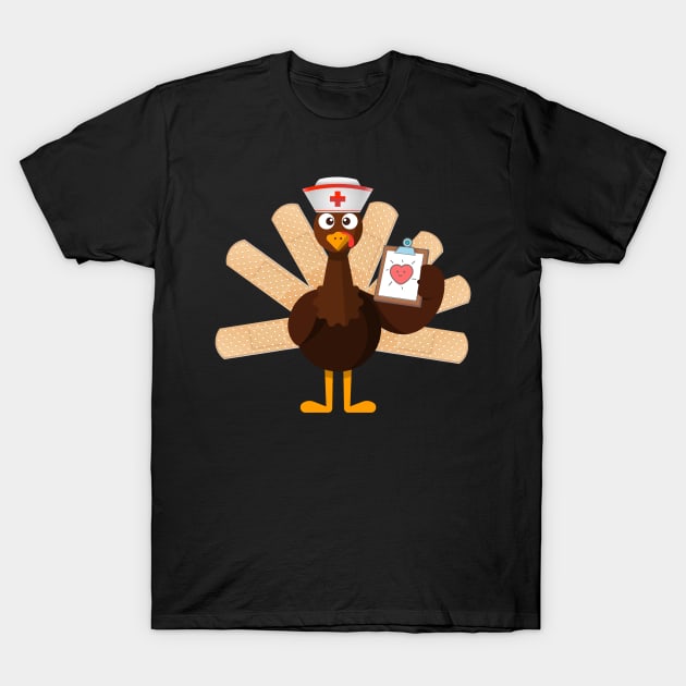 Thanksgiving nurse turkey T-Shirt by Flipodesigner